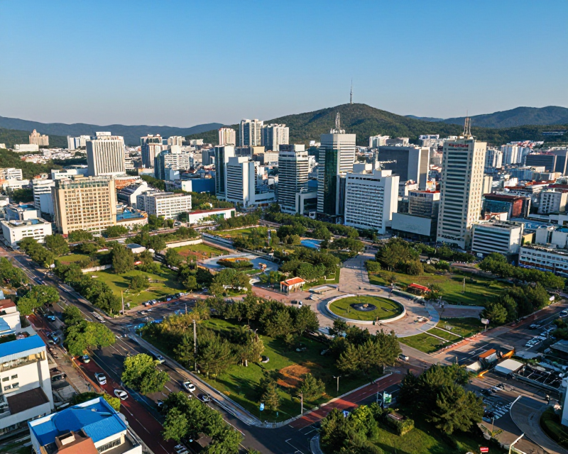 Sunny South Korean Urban Landscape