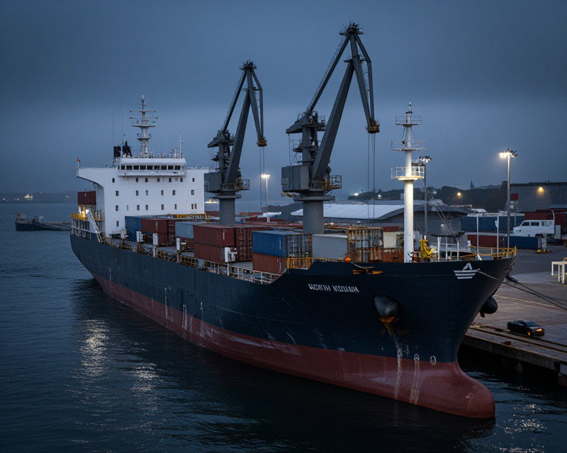North Korean Port Industrial Scene